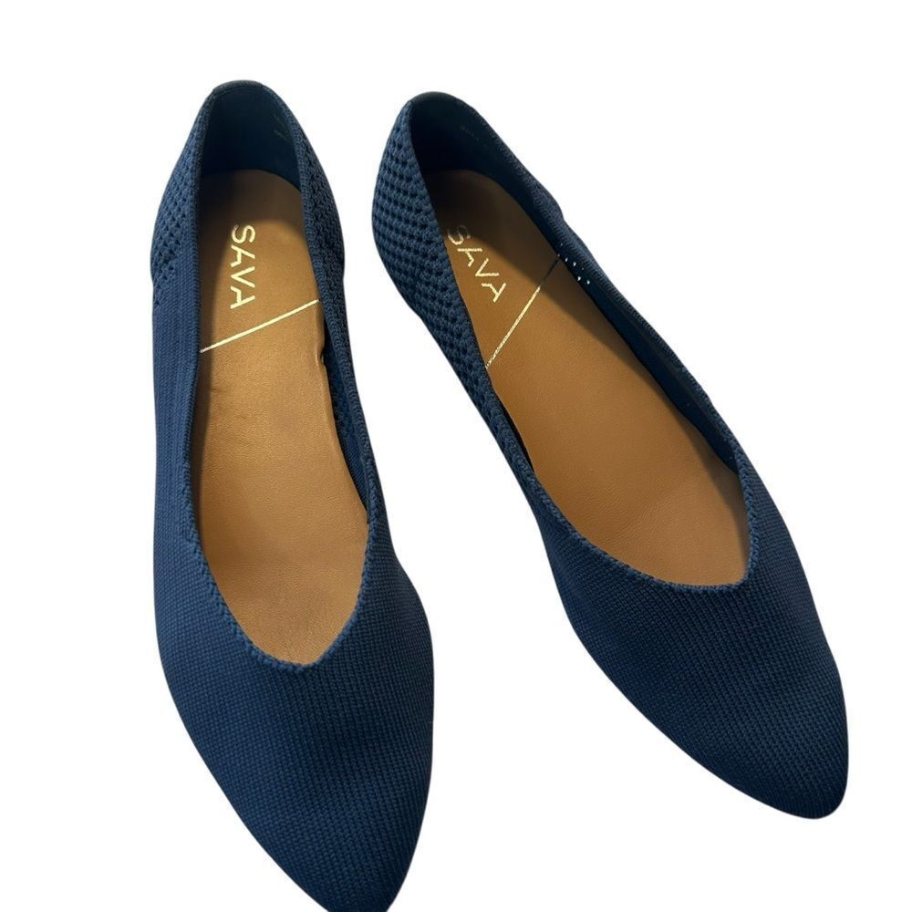 Sava by Softwalk Lea Knit Ballet Flat navy blue size 8